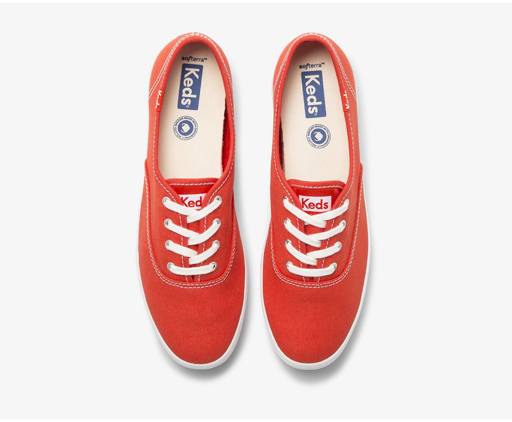 Zapatillas Keds Mujer Rojas - Champion Organic Cotton Lona - 059-XLTDFE